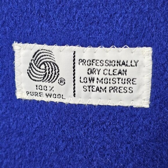 J.G. Hook Double Breasted 100% Wool Blue Trench Pea Coat - Picture 5 of 9